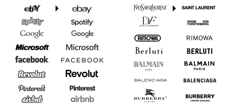 Редизайн на лого на големите марки в модния и технологичния бизнес